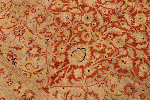 handmade Traditional Nauras Rust Gold Hand Knotted RECTANGLE 100% WOOL area rug 9 x 12