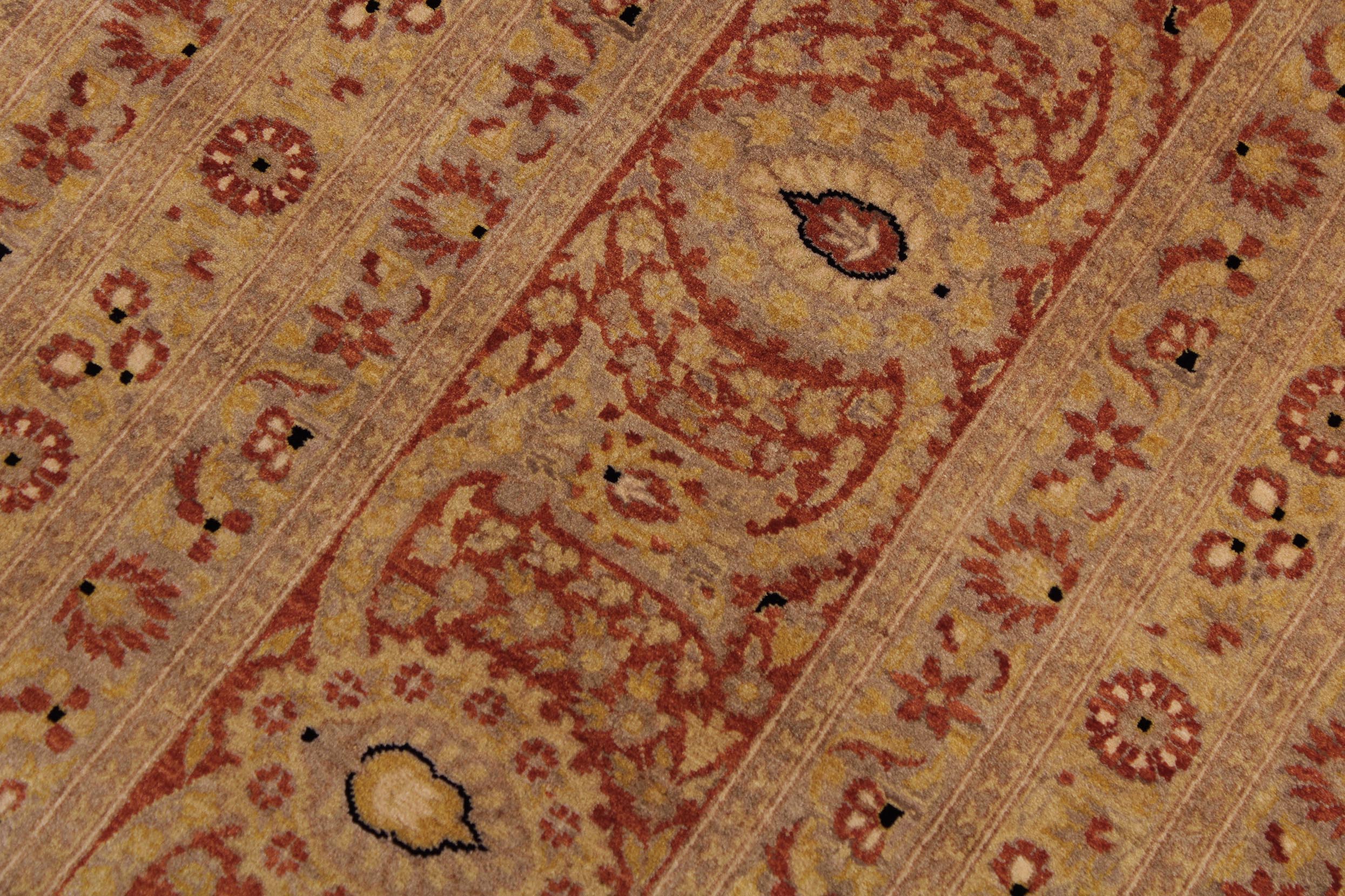 handmade Traditional Nauras Rust Gold Hand Knotted RECTANGLE 100% WOOL area rug 9x12