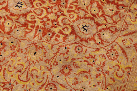 handmade Traditional Nauras Rust Gold Hand Knotted RECTANGLE 100% WOOL area rug 9 x 12