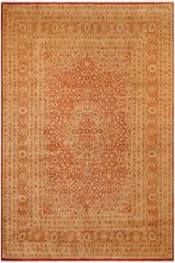 Traditional Nauras Nell Rust Gold Hand Knotted Area rugs 9X12