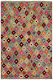 Boho Chic Balochi Jayvon Blue/Red Wool Rug - 3'2'' x 4'10''
