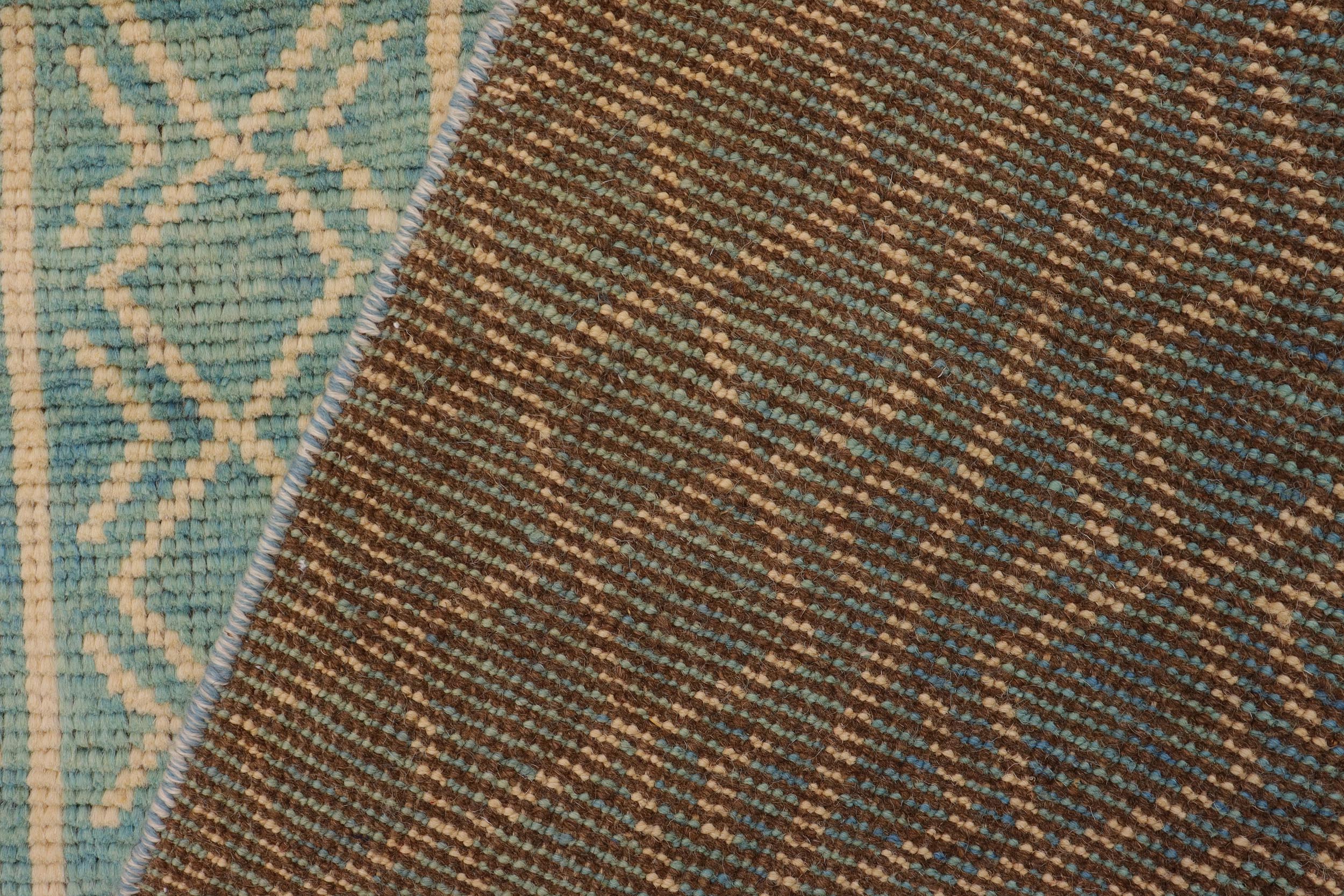 handmade Modern Balouchi Blue Beige Hand Knotted RECTANGLE 100% WOOL area rug 3x5