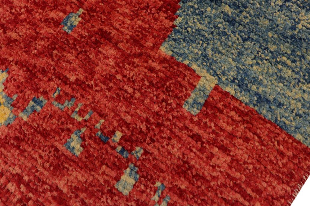 handmade Modern Balouchi Blue Red Hand Knotted RECTANGLE 100% WOOL area rug 3x5