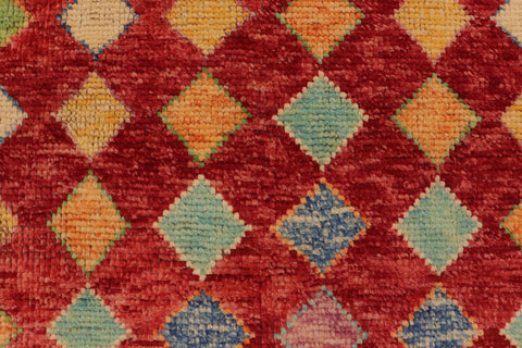 handmade Modern Balouchi Red Blue Hand Knotted RECTANGLE 100% WOOL area rug 3x5