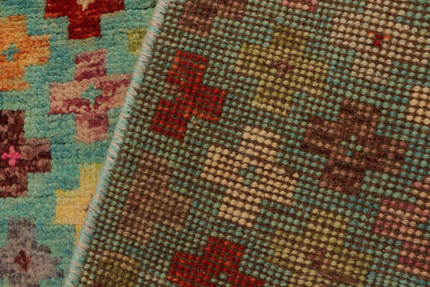 handmade Modern Balouchi Blue Rust Hand Knotted RECTANGLE 100% WOOL area rug 3x5