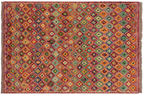handmade Modern Balouchi Purple Rust Hand Knotted RECTANGLE 100% WOOL area rug 3x5