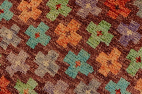 handmade Modern Balouchi Brown Rust Hand Knotted RECTANGLE 100% WOOL area rug 3x5