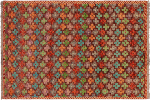 handmade Modern Balouchi Brown Rust Hand Knotted RECTANGLE 100% WOOL area rug 3x5