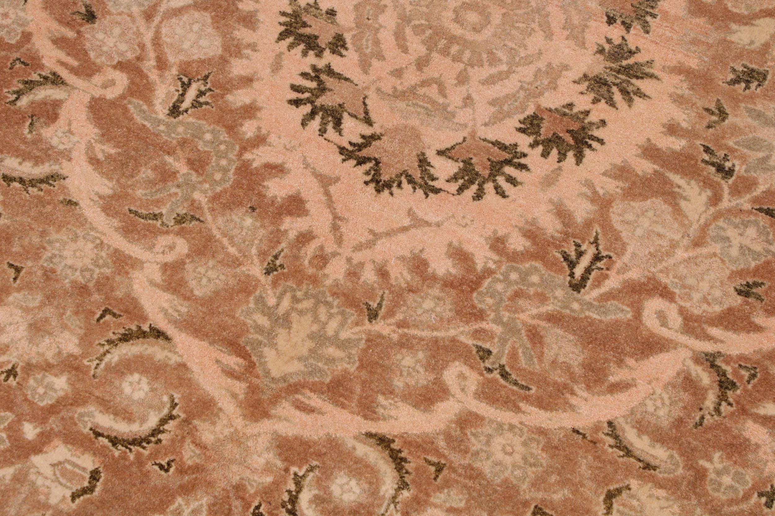handmade Transitional Tajdar Brown Tan Hand Knotted RECTANGLE 100% WOOL area rug 9 x 12
