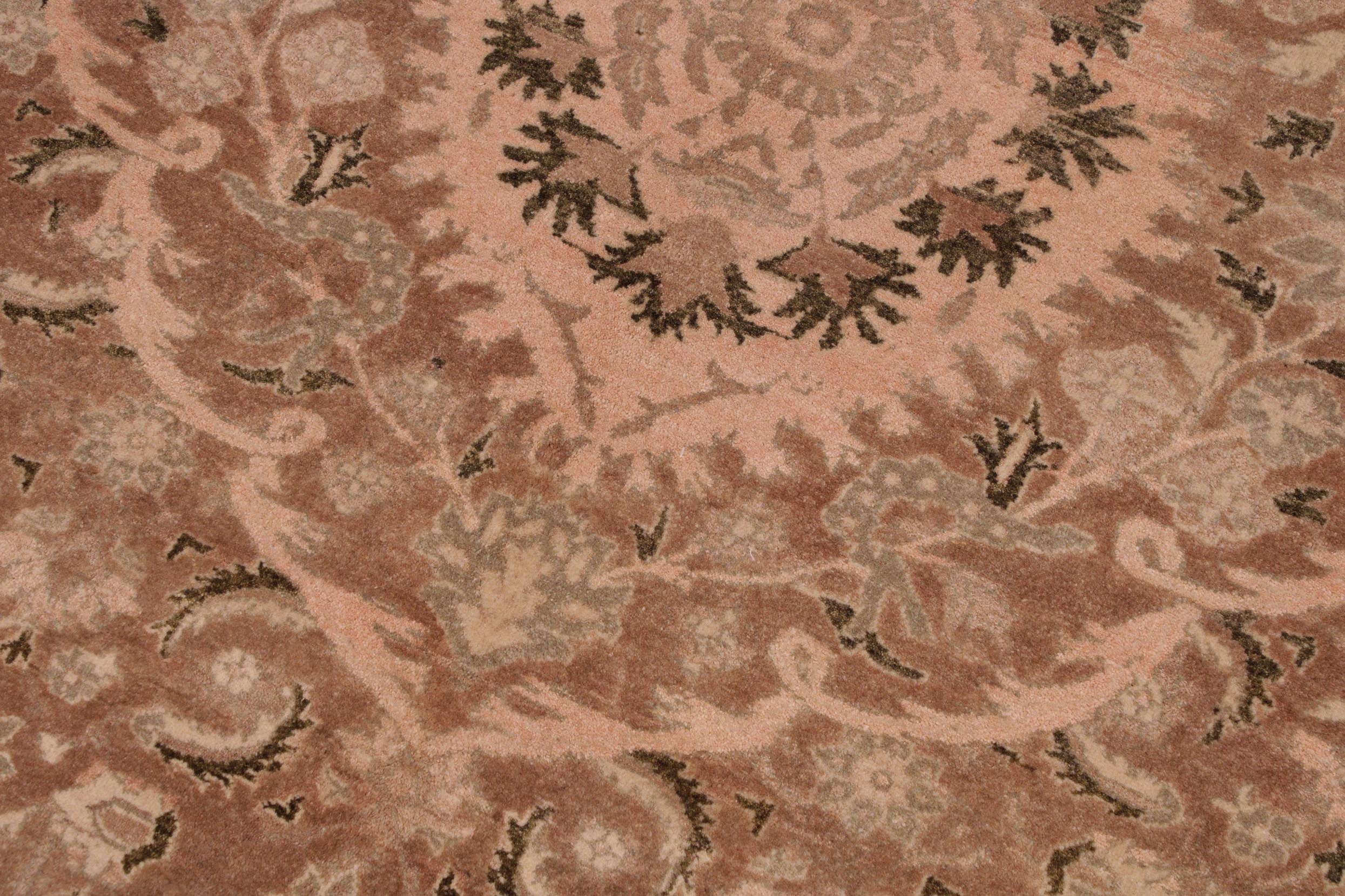 handmade Transitional Tajdar Brown Tan Hand Knotted RECTANGLE 100% WOOL area rug 9x12