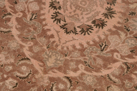 handmade Transitional Tajdar Brown Tan Hand Knotted RECTANGLE 100% WOOL area rug 9x12