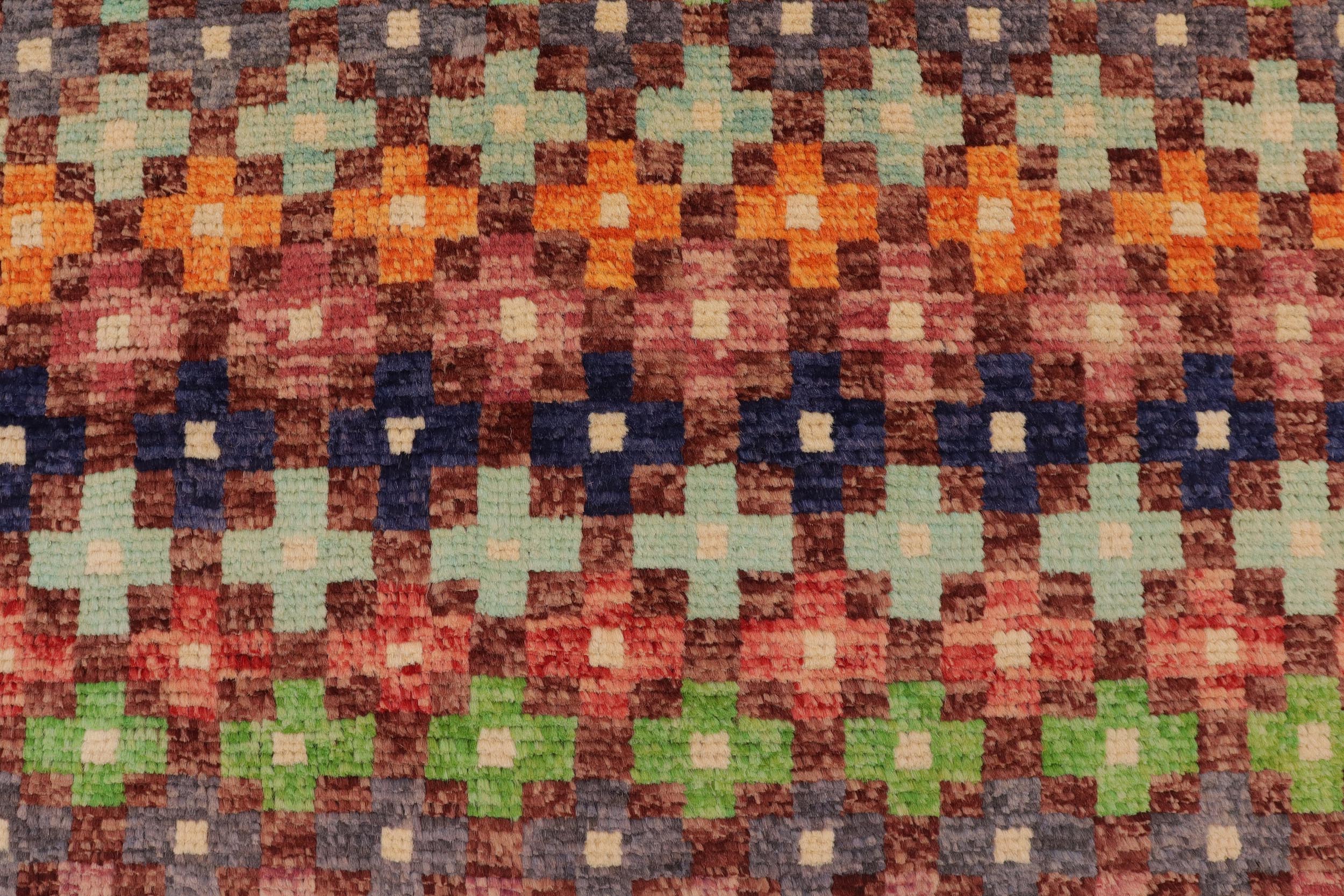handmade Modern Balouchi Maroon Orange Hand Knotted RECTANGLE 100% WOOL area rug 3x5
