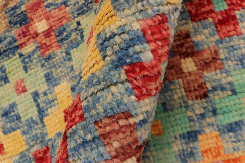 handmade Modern Balouchi Blue Red Hand Knotted RECTANGLE 100% WOOL area rug 3x5