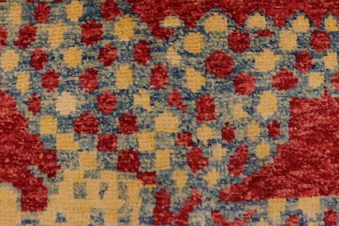handmade Modern Balouchi Red Blue Hand Knotted RECTANGLE 100% WOOL area rug 3x5