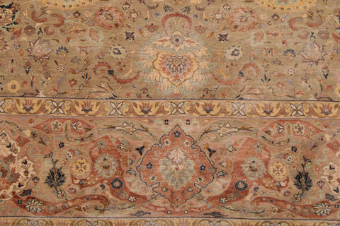 handmade Transitional Anmol Agra Taupe Beige Hand Knotted RECTANGLE 100% WOOL area rug 9 x 13