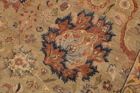 handmade Transitional Anmol Agra Taupe Beige Hand Knotted RECTANGLE 100% WOOL area rug 9 x 13
