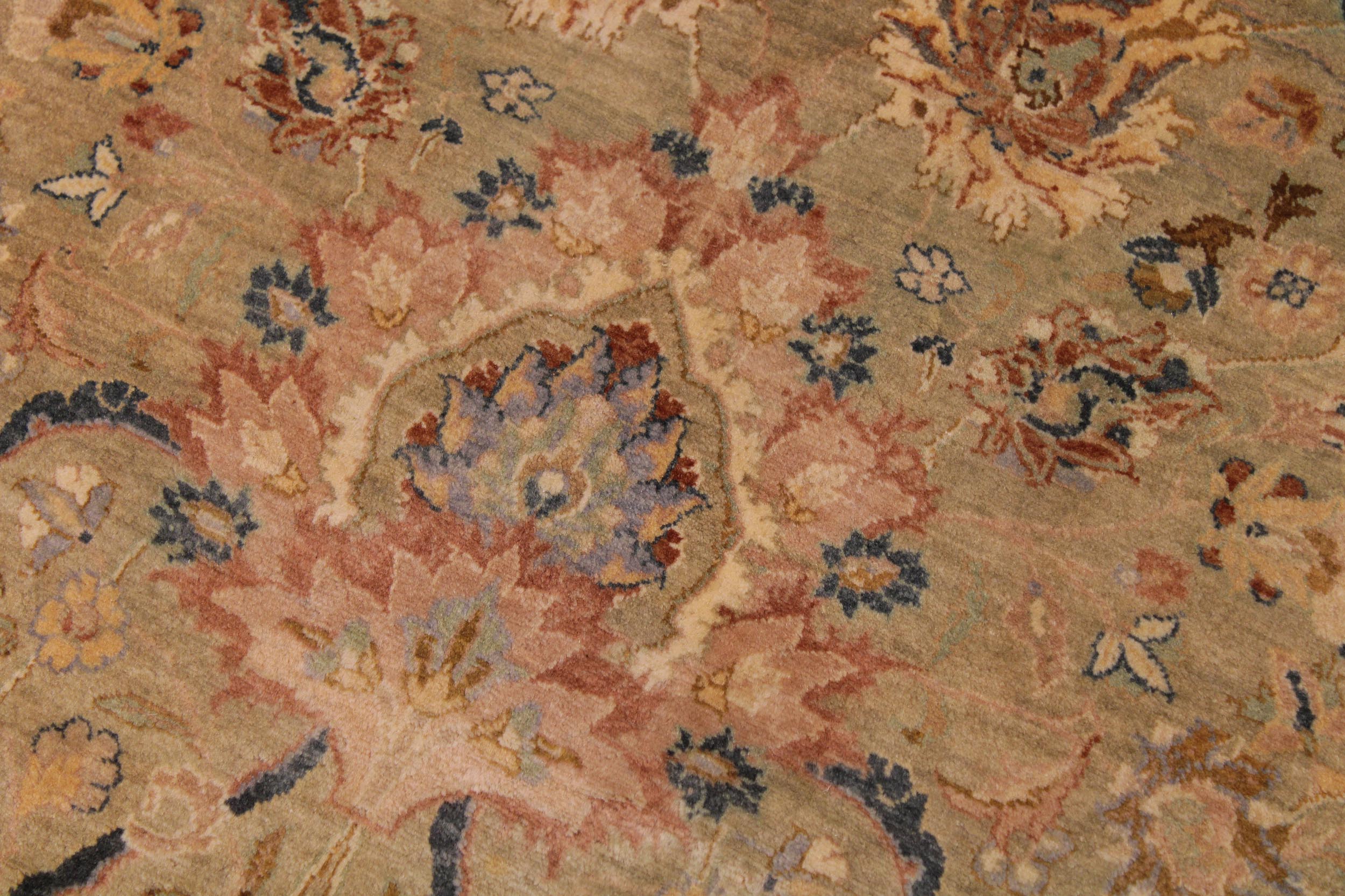 handmade Transitional Anmol Agra Taupe Beige Hand Knotted RECTANGLE 100% WOOL area rug 9 x 13