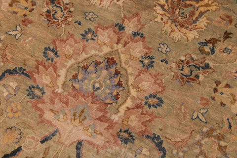 handmade Transitional Anmol Agra Taupe Beige Hand Knotted RECTANGLE 100% WOOL area rug 9 x 13
