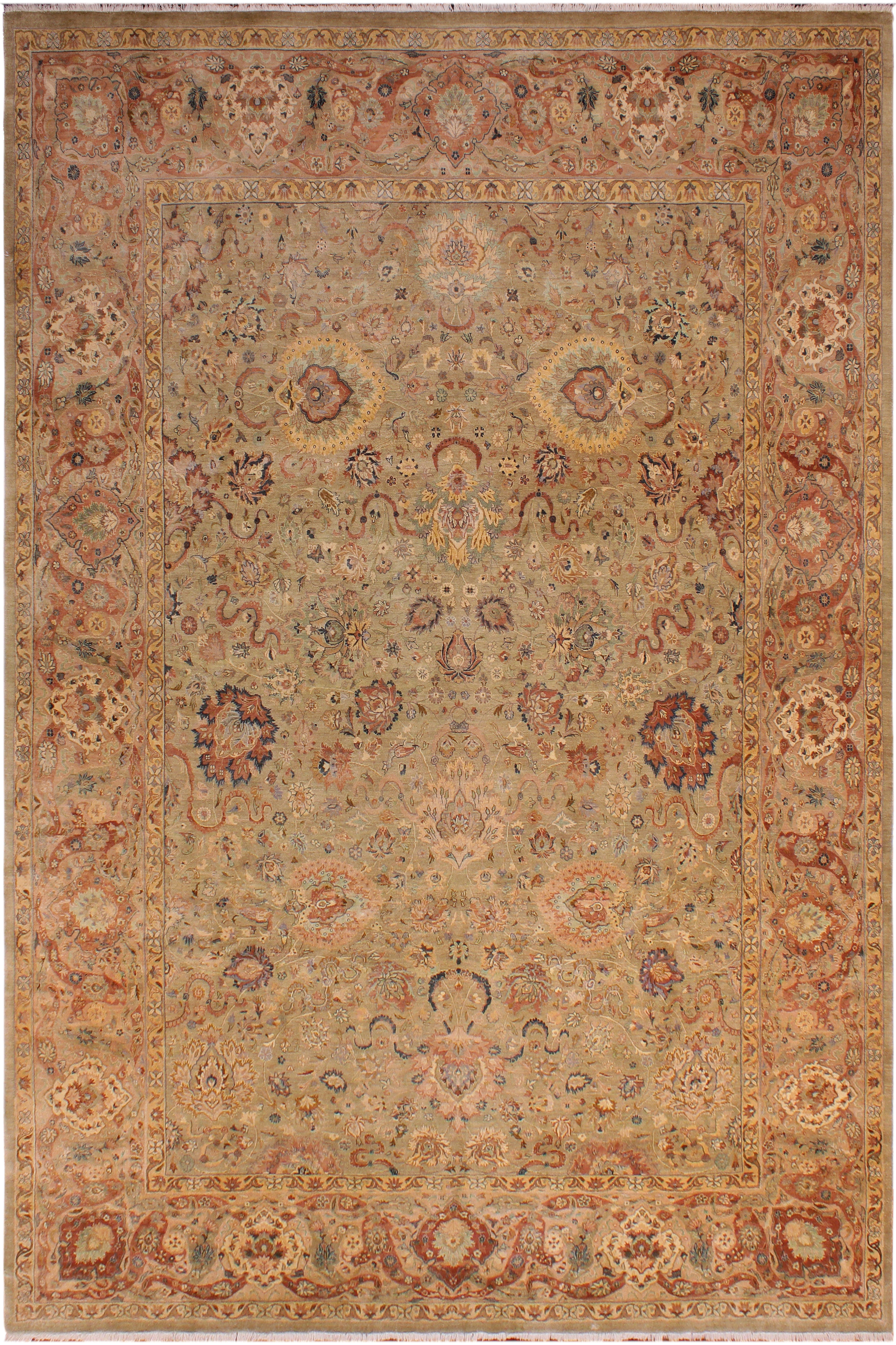 Antique Vegetable Dyed Anmol Agra Wool Rug - 8'10'' x 12'7''
