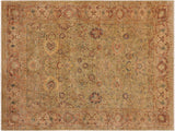 handmade Traditional Anmol Agra Taupe Beige Hand Knotted RECTANGLE 100% WOOL area rug 9x13
