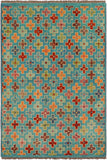 Boho Chic Balochi Nyasia Blue/Rust Wool Rug - 3'4'' x 4'11''