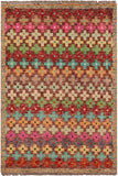 Shabby Chic Balochi Dominiqu Maroon/Blue Wool Rug - 3'4'' x 4'10''