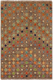 Contemporary Balochi Roy Brown/Rust Wool Rug - 3'3'' x 4'11''