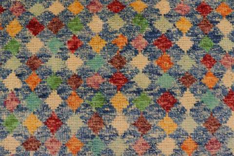 handmade Modern Balouchi Blue Gold Hand Knotted RECTANGLE 100% WOOL area rug 4x5