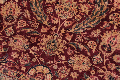 handmade Traditional Dabir Maroon Blue Hand Knotted RECTANGLE 100% WOOL area rug 9 x 12