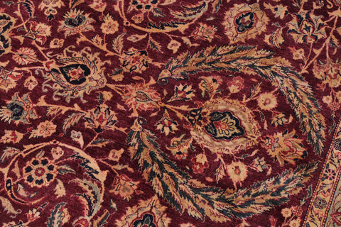 handmade Traditional Dabir Maroon Blue Hand Knotted RECTANGLE 100% WOOL area rug 9 x 12