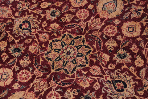 handmade Traditional Dabir Maroon Blue Hand Knotted RECTANGLE 100% WOOL area rug 9 x 12