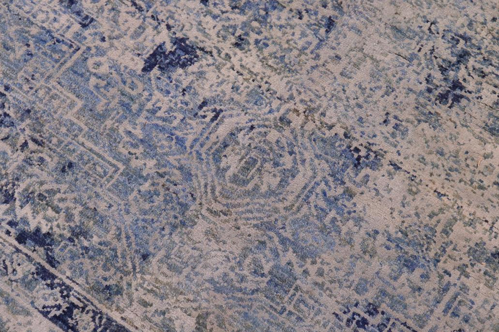 handmade Modern Modern Blue Gray Hand Knotted RECTANGLE WOOL&SILK area rug 8X10