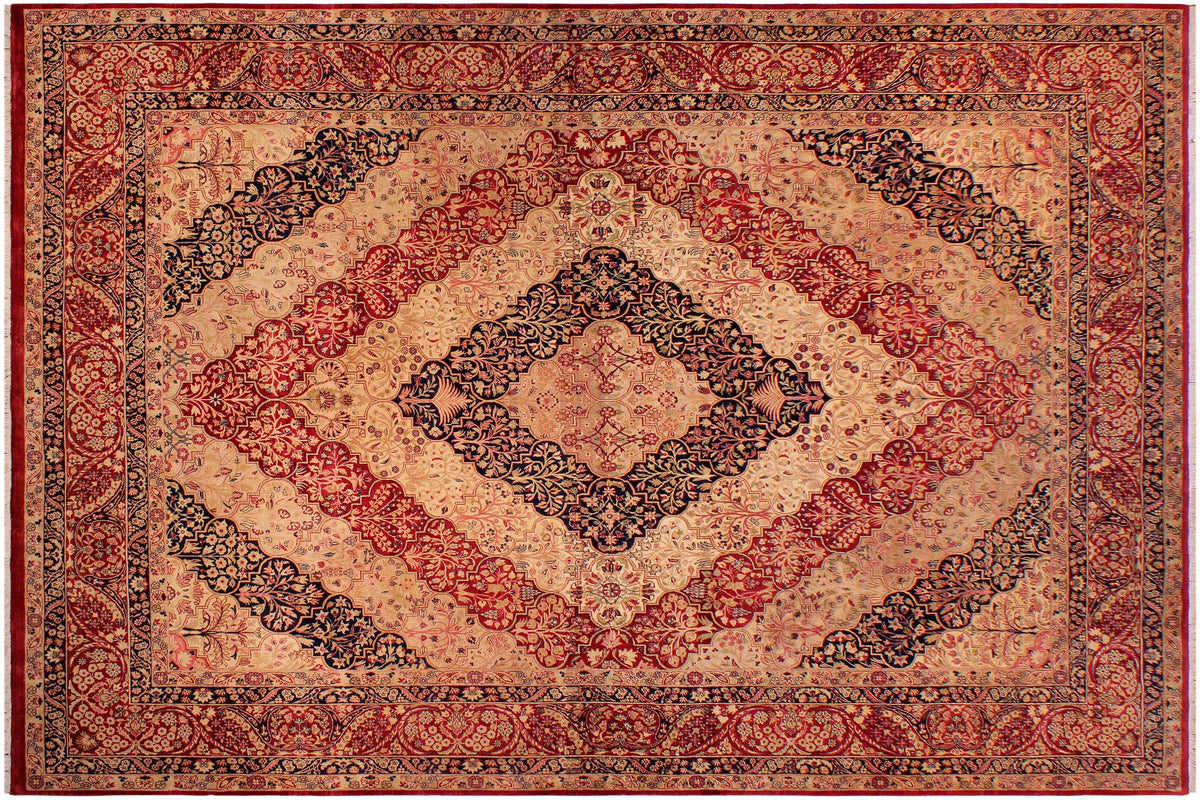 handmade Traditional Compartment Red Red Hand Knotted RECTANGLE 100% WOOL area rug 9x12