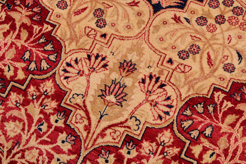 handmade Traditional Compartment Red Red Hand Knotted RECTANGLE 100% WOOL area rug 9 x 12