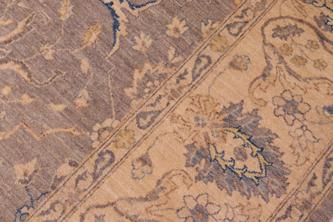 handmade Transitional Kazak Gray Beige Hand Knotted RECTANGLE 100% WOOL area rug 10' x 14'