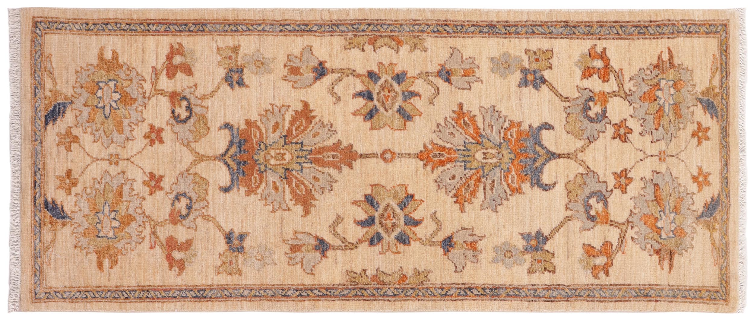 handmade Traditional Kafkaz Tan Rust Hand Knotted RUNNER 100% WOOL area rug 3' x 5'