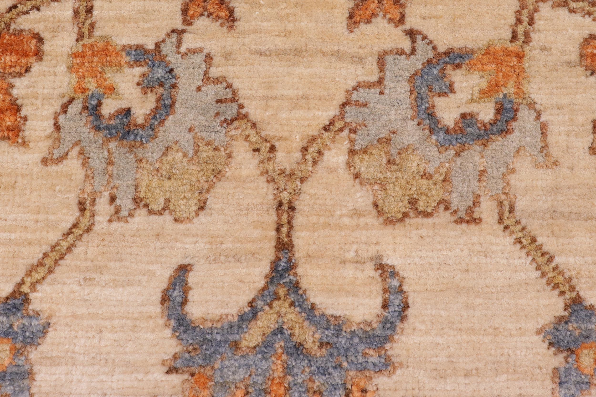 handmade Traditional Kafkaz Tan Rust Hand Knotted RUNNER 100% WOOL area rug 3' x 5'