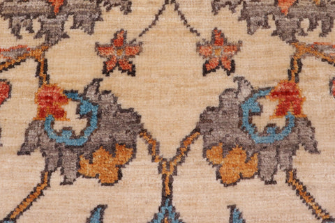 handmade Traditional Kafkaz Beige Red Hand Knotted RUNNER 100% WOOL area rug 3' x 5'