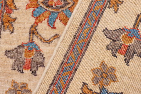 handmade Traditional Kafkaz Beige Red Hand Knotted RUNNER 100% WOOL area rug 3' x 5'