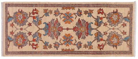 handmade Traditional Kafkaz Beige Red Hand Knotted RUNNER 100% WOOL area rug 3' x 5'