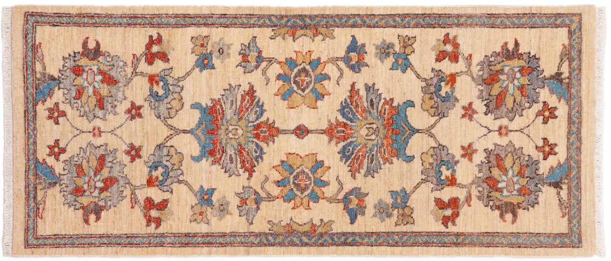 handmade Traditional Kafkaz Beige Rust Hand Knotted RUNNER 100% WOOL area rug 3' x 5'