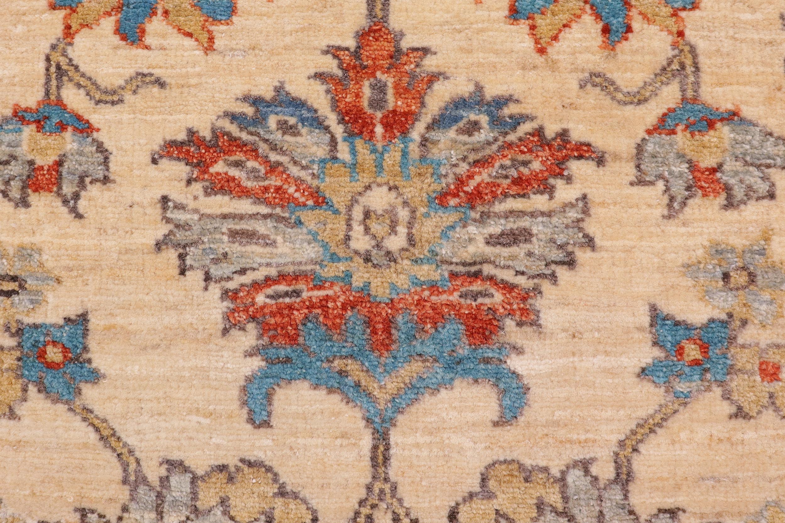 handmade Traditional Kafkaz Beige Rust Hand Knotted RUNNER 100% WOOL area rug 3' x 5'
