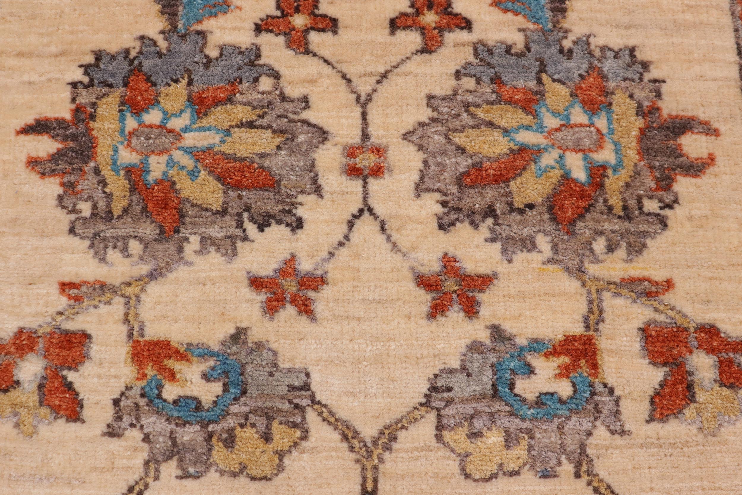 handmade Traditional Kafkaz Beige Rust Hand Knotted RUNNER 100% WOOL area rug 3' x 5'