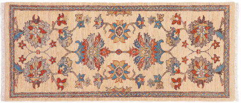 handmade Traditional Kafkaz Beige Rust Hand Knotted RUNNER 100% WOOL area rug 3' x 5'