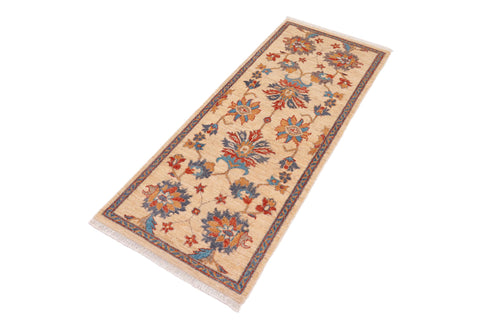 handmade Traditional Kafkaz Tan Rust Hand Knotted RUNNER 100% WOOL area rug 3' x 5'