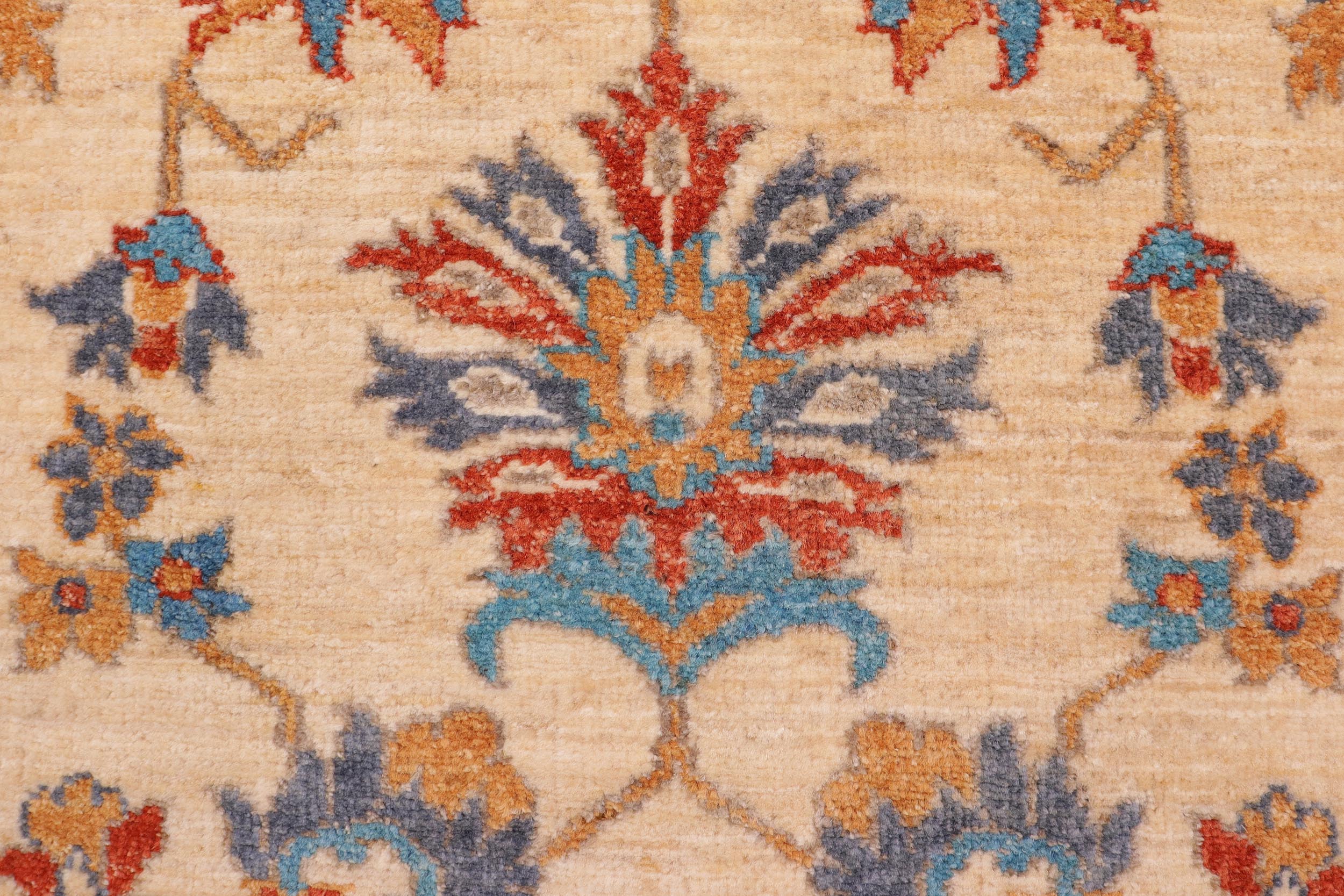 handmade Traditional Kafkaz Tan Rust Hand Knotted RUNNER 100% WOOL area rug 3' x 5'