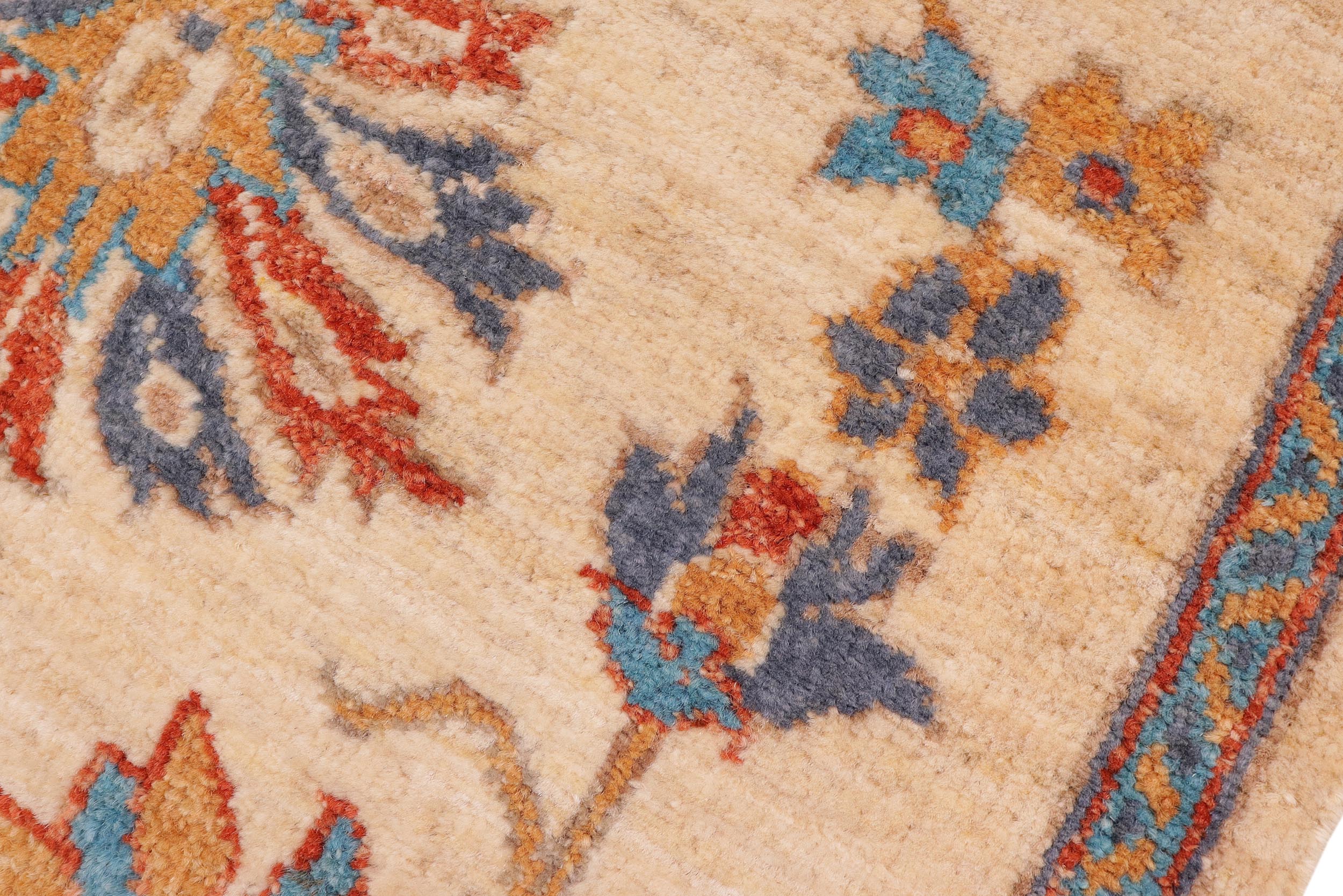handmade Traditional Kafkaz Tan Rust Hand Knotted RUNNER 100% WOOL area rug 3' x 5'