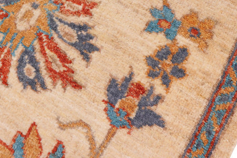 handmade Traditional Kafkaz Tan Rust Hand Knotted RUNNER 100% WOOL area rug 3' x 5'