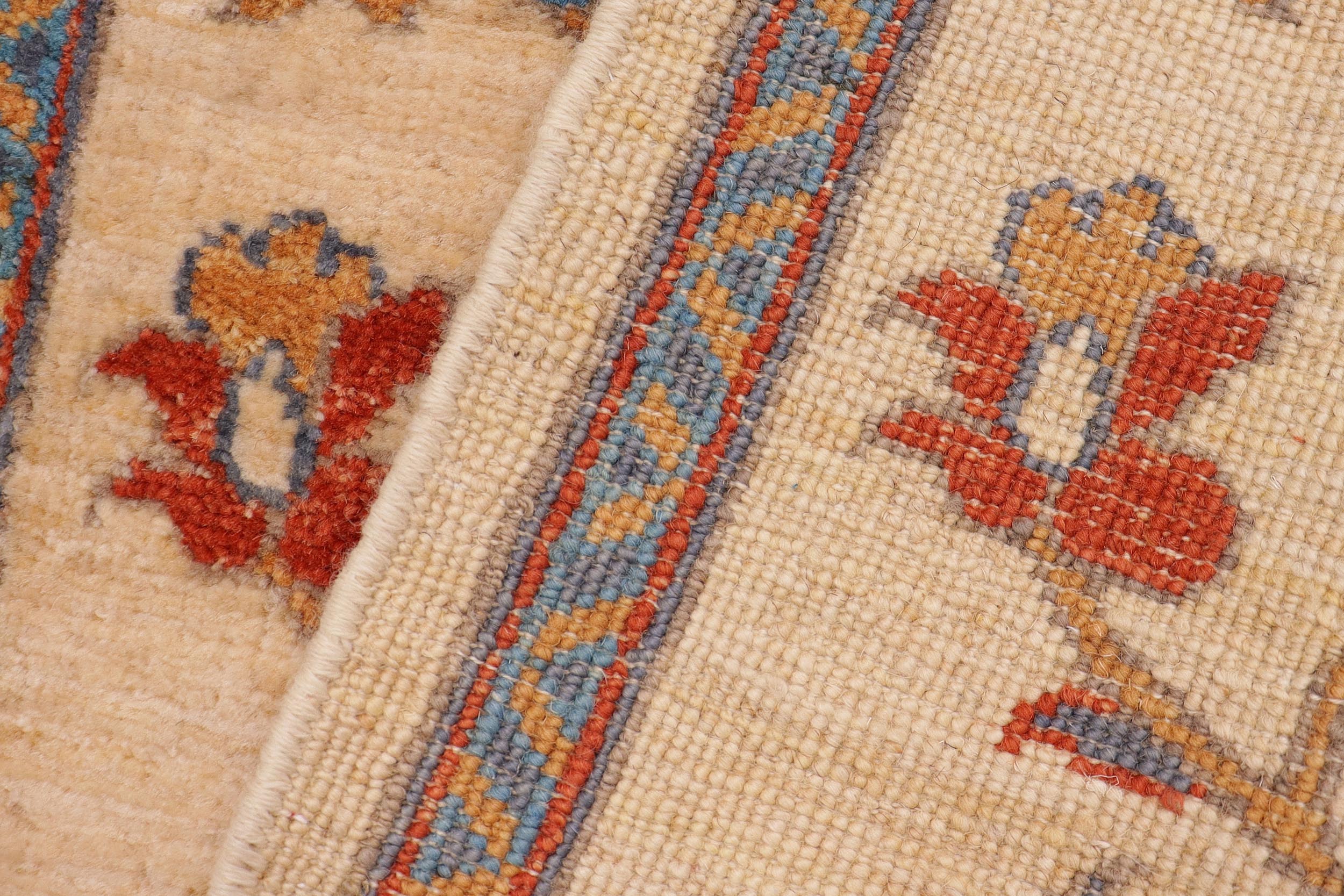 handmade Traditional Kafkaz Tan Rust Hand Knotted RUNNER 100% WOOL area rug 3' x 5'