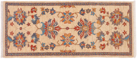 handmade Traditional Kafkaz Tan Rust Hand Knotted RUNNER 100% WOOL area rug 3' x 5'